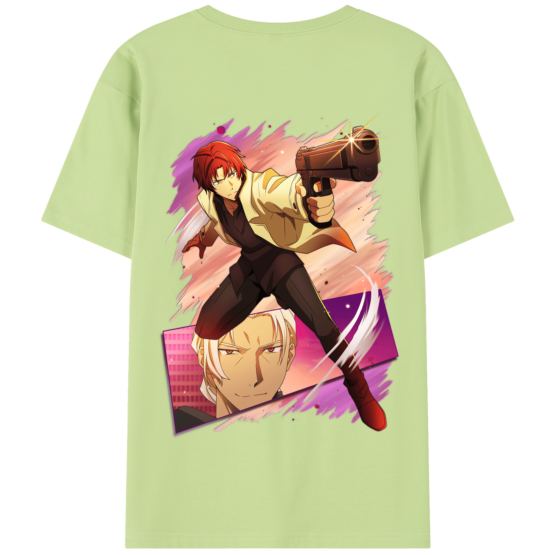 （画像用） 文豪ストレイドッグス Bungo Stray Dogs 綿100％半袖Tシャツ（背面プリント）